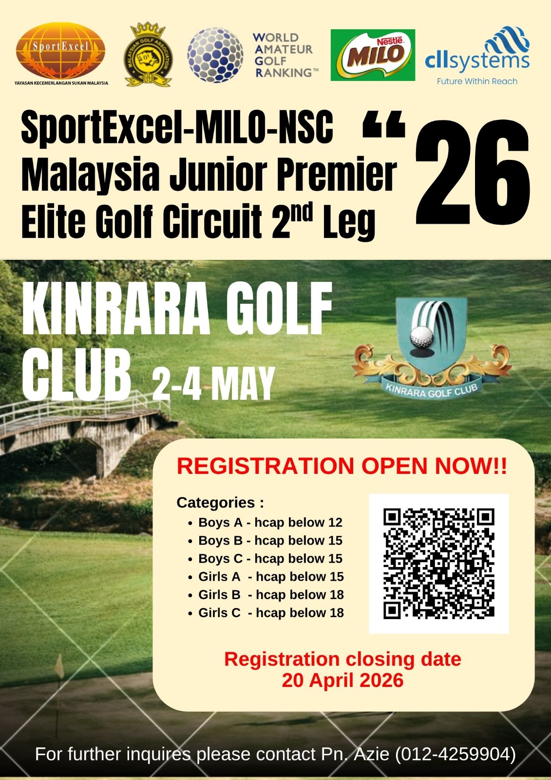 2nd Leg SportExcel-Milo-NSC Malaysian Junior Premier Elite Golf Circuit 2026